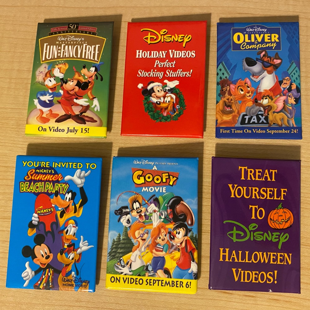 Lot of 6 Disney Home Movie Video Pins